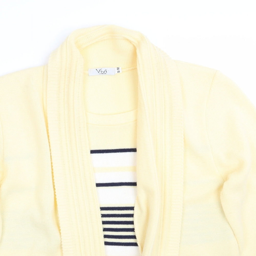 Vivi  Womens Yellow Striped  Pullover Jumper Size M