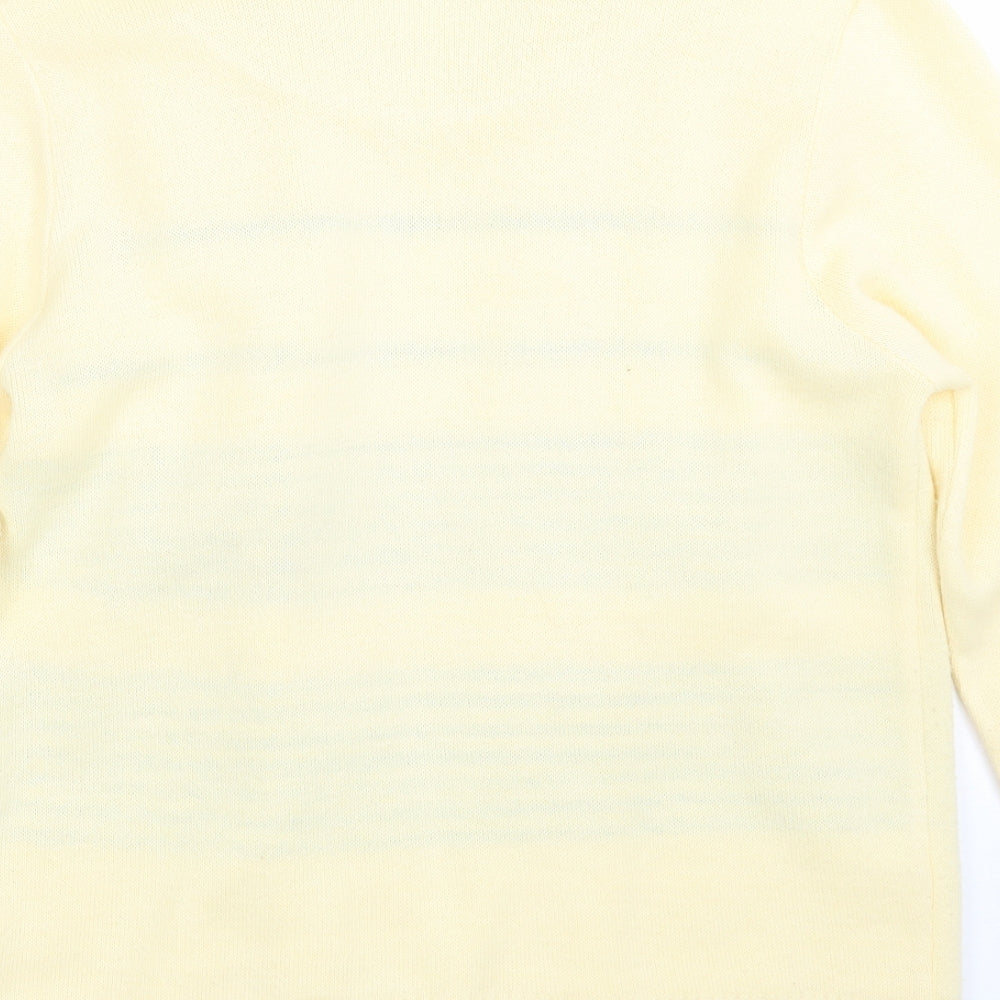 Vivi  Womens Yellow Striped  Pullover Jumper Size M
