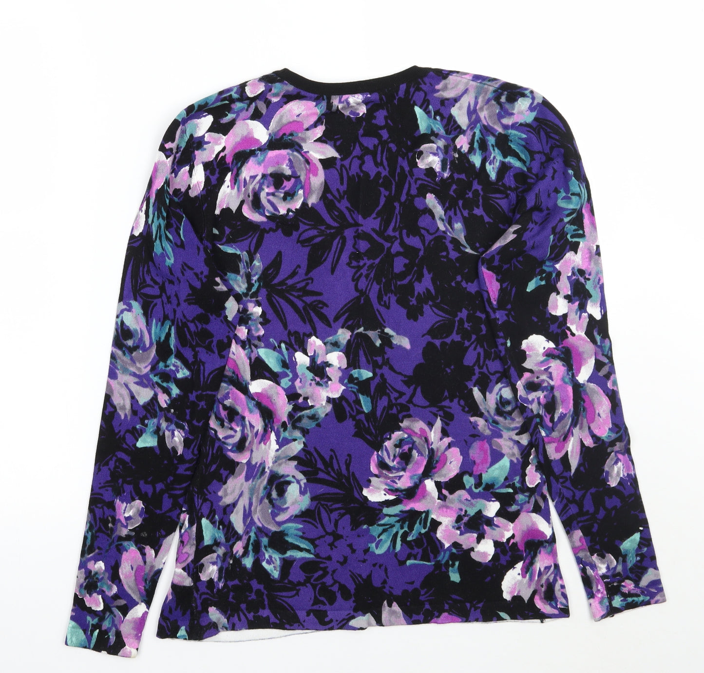 Kaliko Womens Purple Floral  Pullover Jumper Size 10