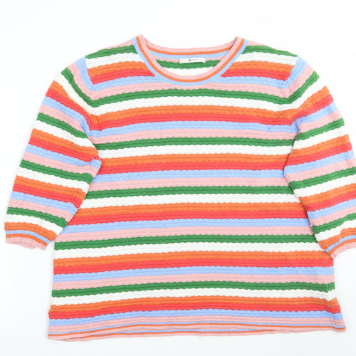 TU Womens Pink Striped  Pullover Jumper Size 10