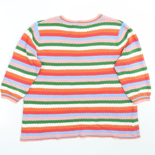 TU Womens Pink Striped  Pullover Jumper Size 10