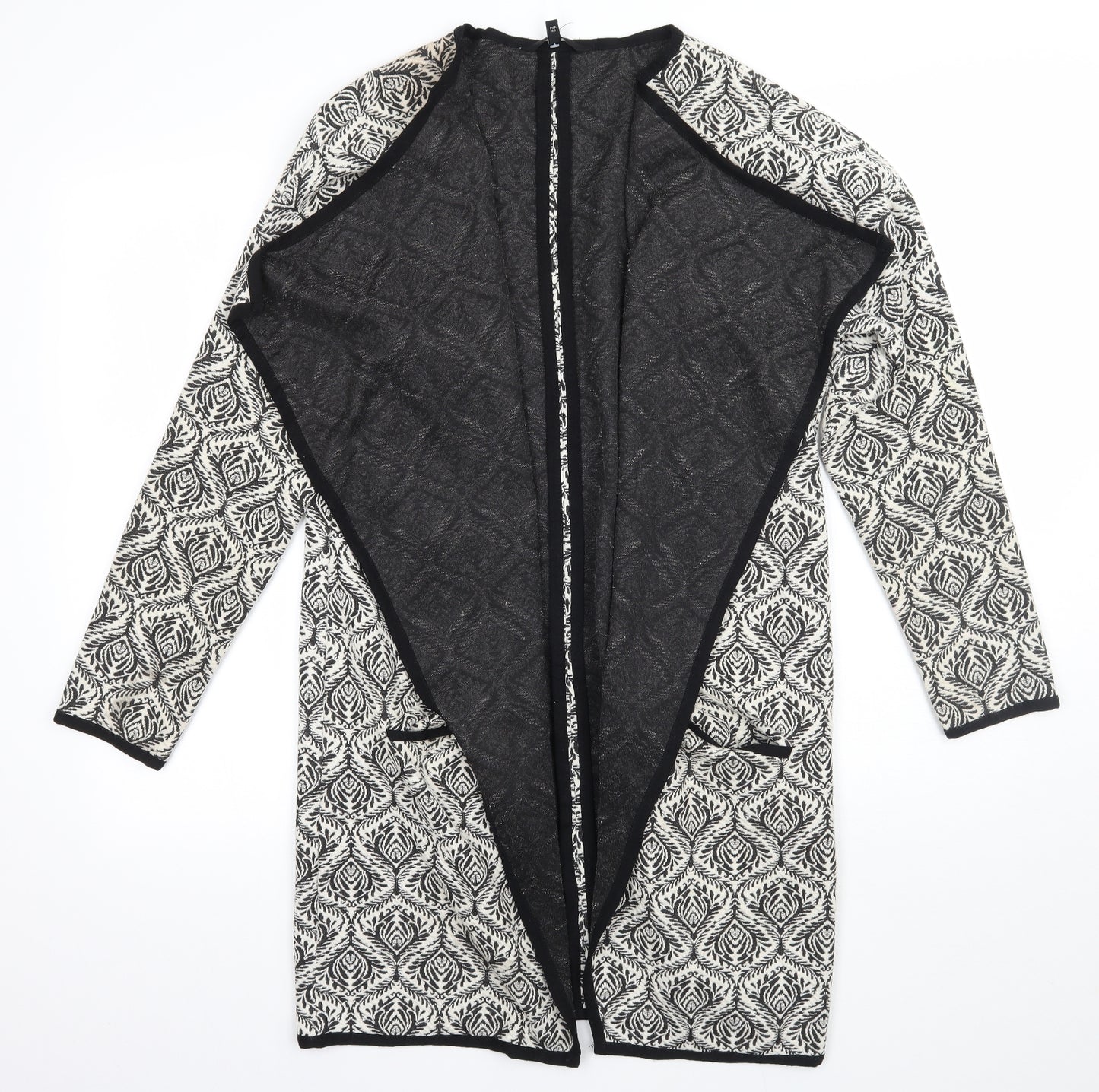 NEXT Womens Beige Geometric  Cardigan Jumper Size 12