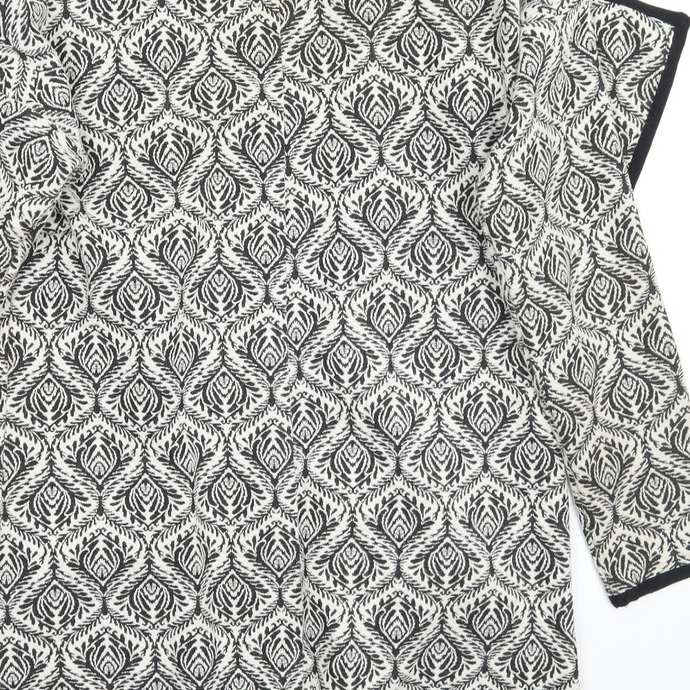 NEXT Womens Beige Geometric  Cardigan Jumper Size 12