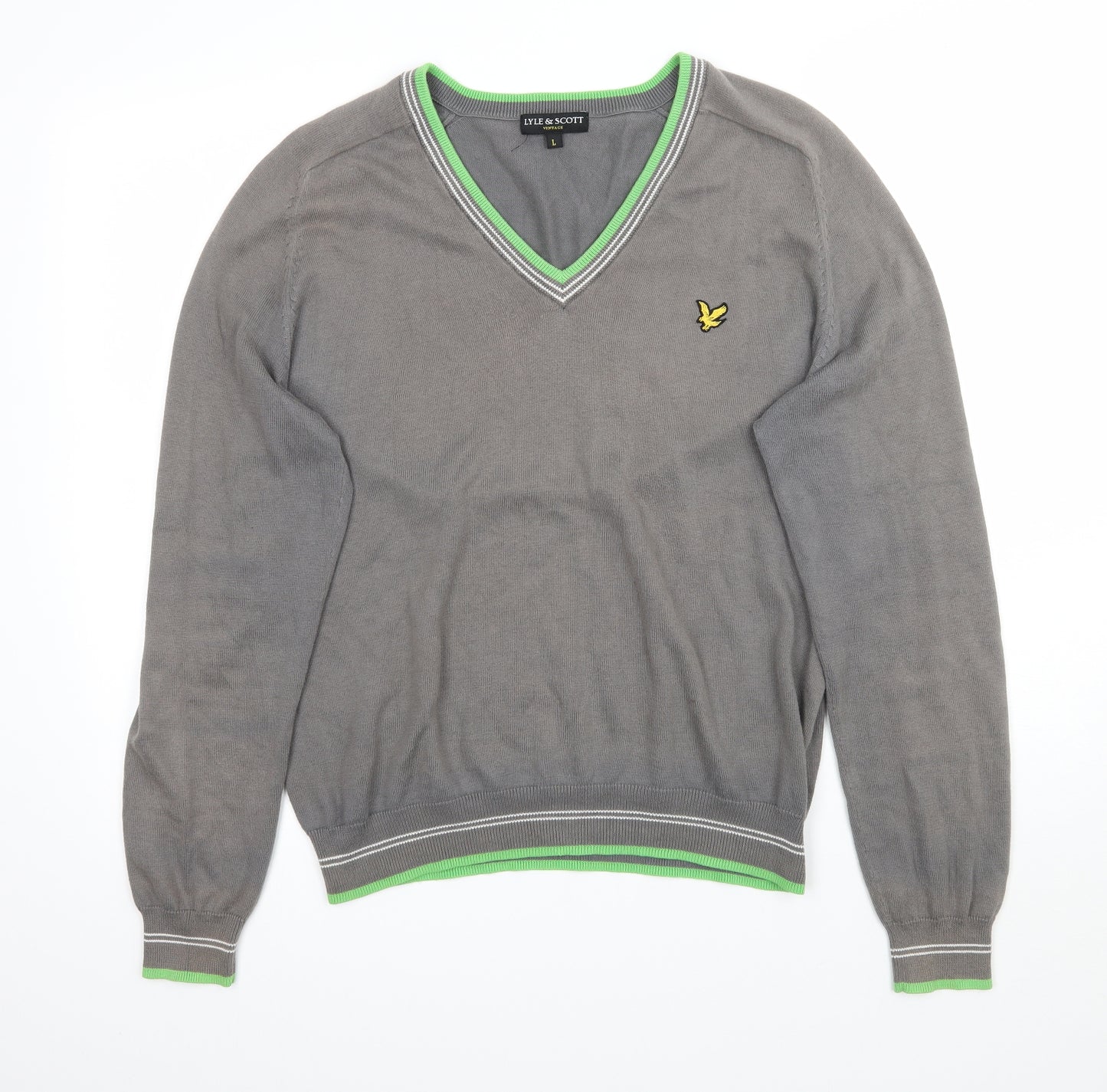 Lyle & Scott Mens Grey   Pullover Jumper Size L
