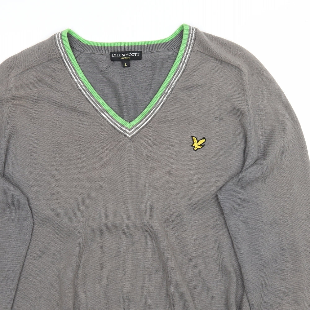 Lyle & Scott Mens Grey   Pullover Jumper Size L