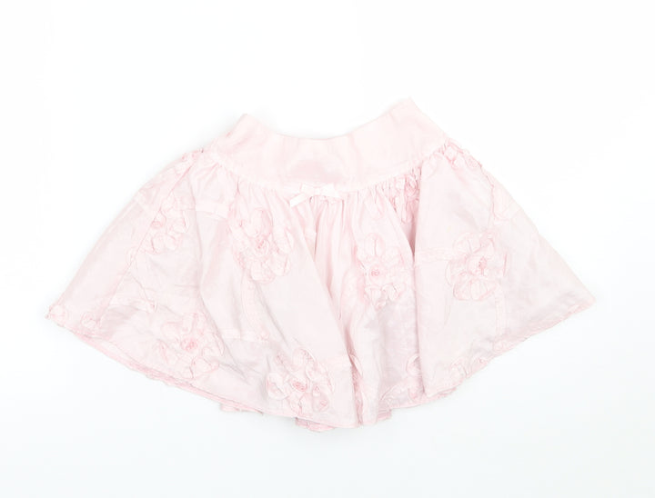 Adams Girls Pink Floral A-Line Skirt Size 2 Years