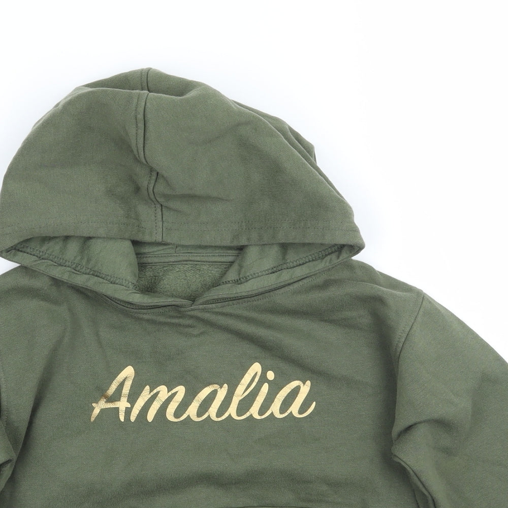 Preworn Girls Green   Pullover Hoodie Size 4-5 Years