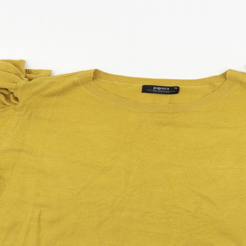 Papaya  Womens Yellow   Pullover Jumper Size 16