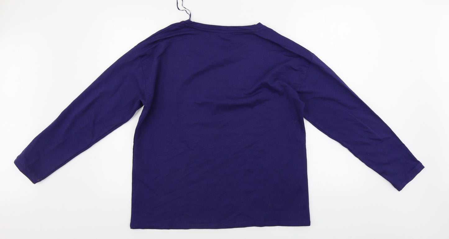 Damart  Womens Purple Floral  Basic T-Shirt Size M