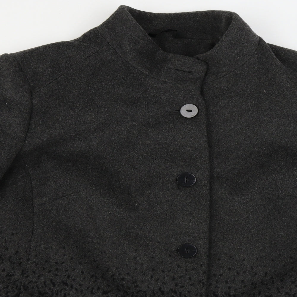 Preworn Womens Grey Paisley  Jacket Coat Size 30