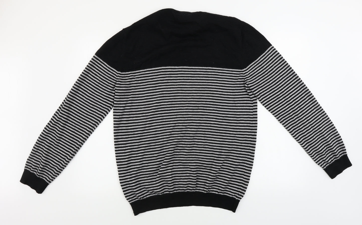 Autograph  Mens Black Striped  Pullover Jumper Size XL
