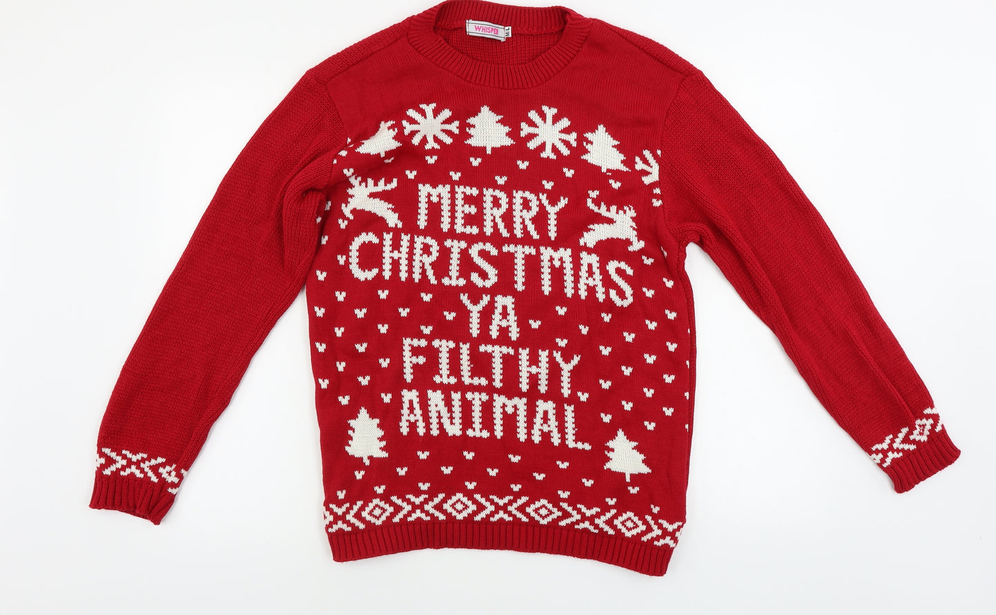 Whisper  Mens Red   Pullover Jumper Size M  - Christmas Jumper