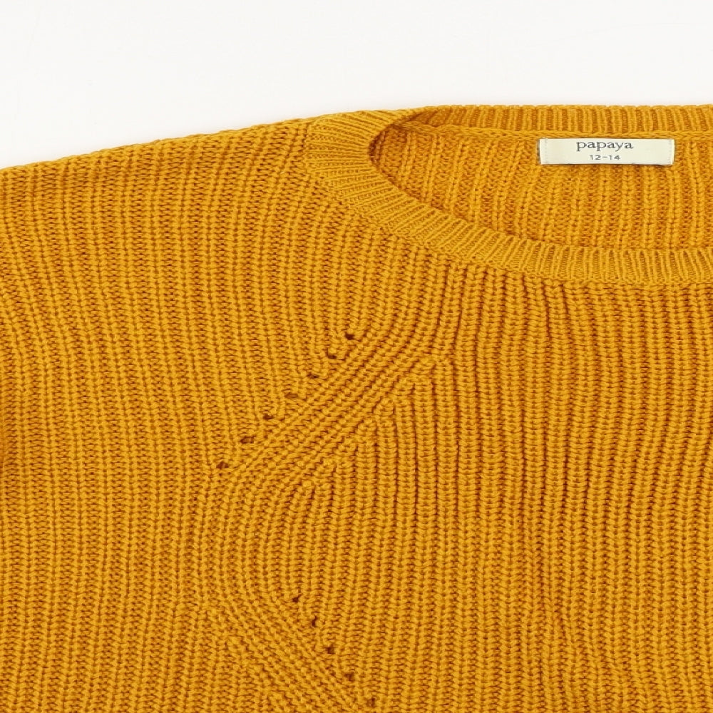 Papaya  Womens Yellow   Pullover Jumper Size M