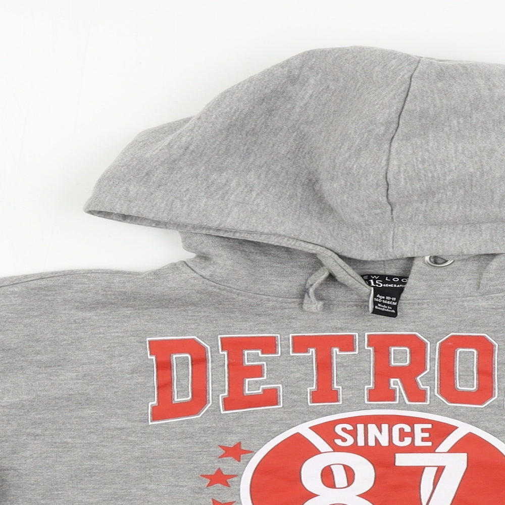 New Look  Girls Grey   Pullover Hoodie Size 10-11 Years