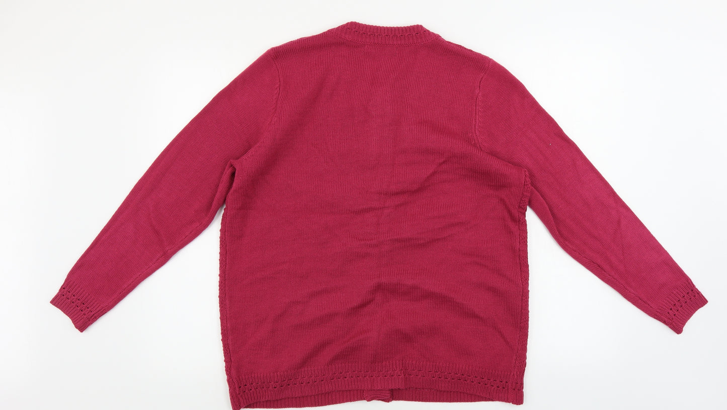 BM Womens Pink   Cardigan Jumper Size M