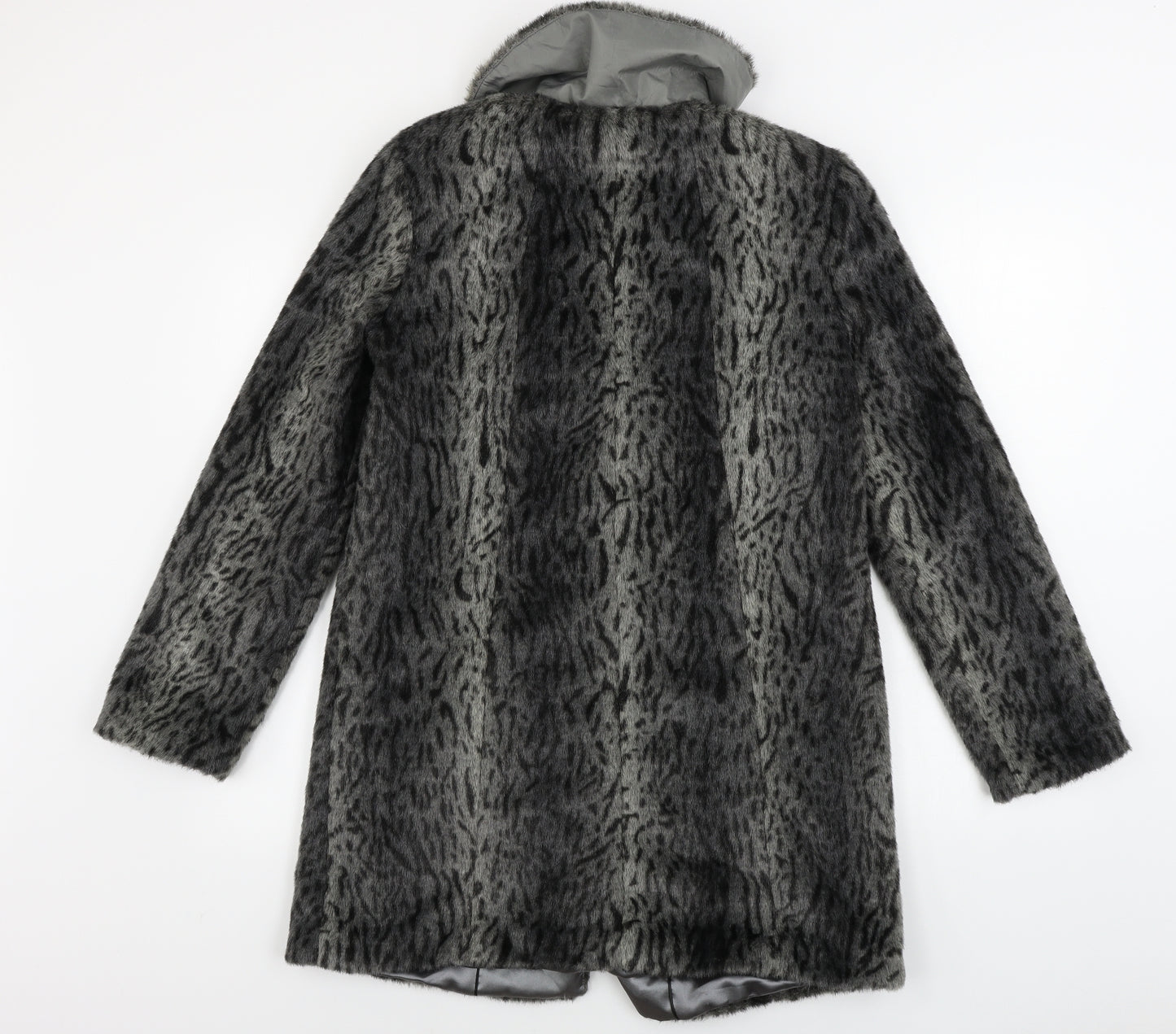 M&Co Womens Black Animal Print  Jacket Coat Size 10