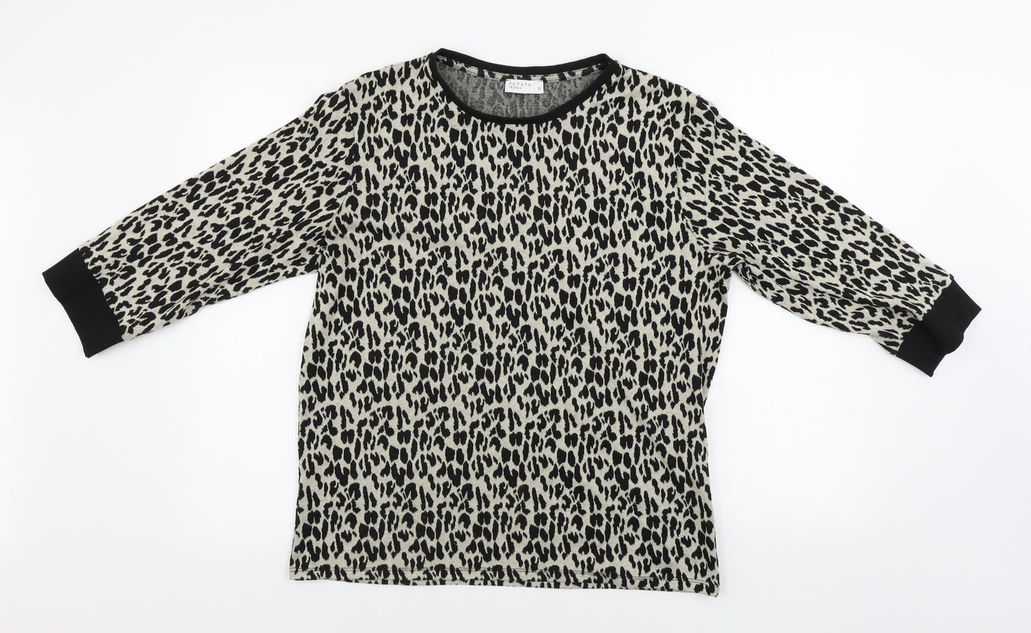 Papaya  Womens Beige Animal Print  Pullover Jumper Size 14