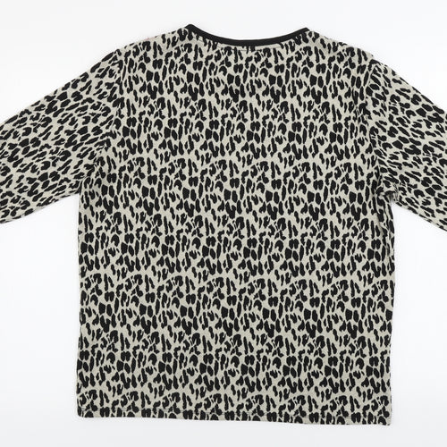 Papaya  Womens Beige Animal Print  Pullover Jumper Size 14