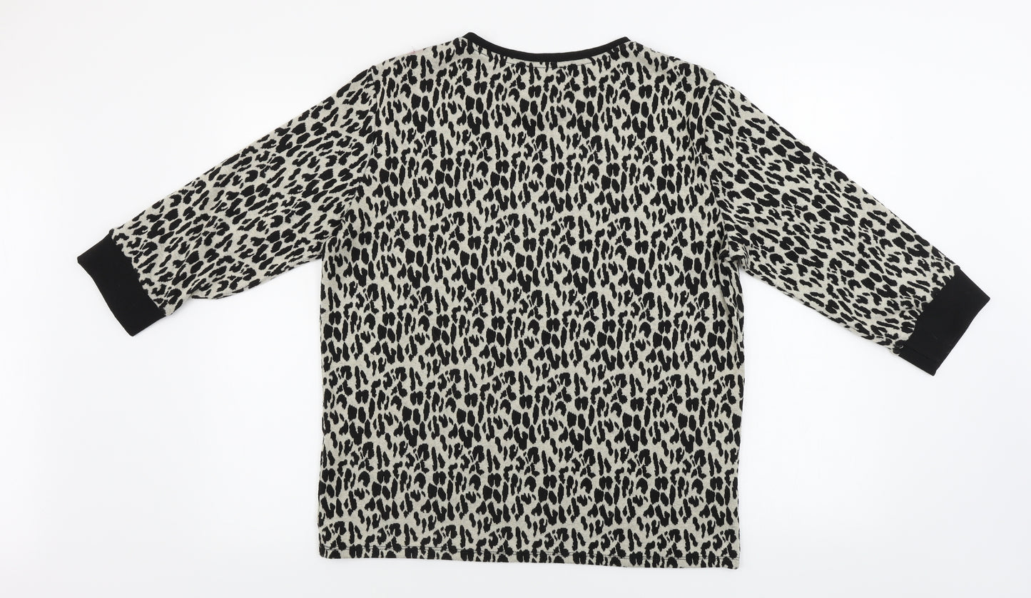 Papaya  Womens Beige Animal Print  Pullover Jumper Size 14