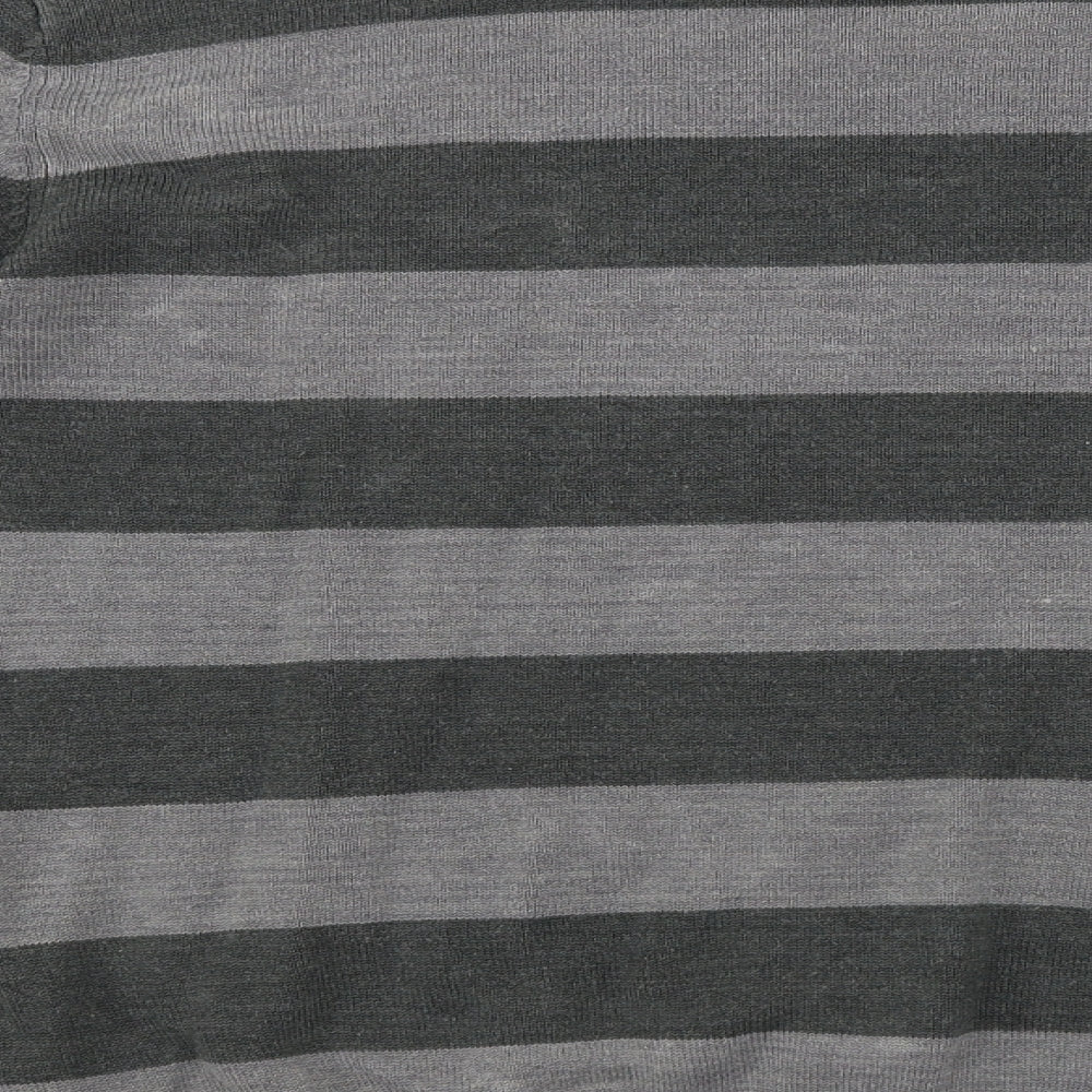 George  Mens Grey Striped  Pullover Jumper Size L