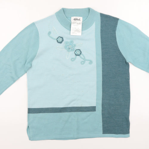 Afibel   Womens Blue   Pullover Jumper Size 10