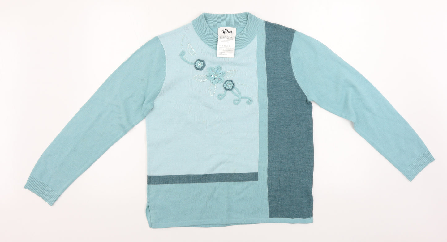 Afibel   Womens Blue   Pullover Jumper Size 10