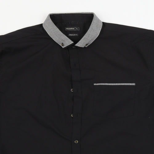 Peacocks  Mens Black    Dress Shirt Size XL