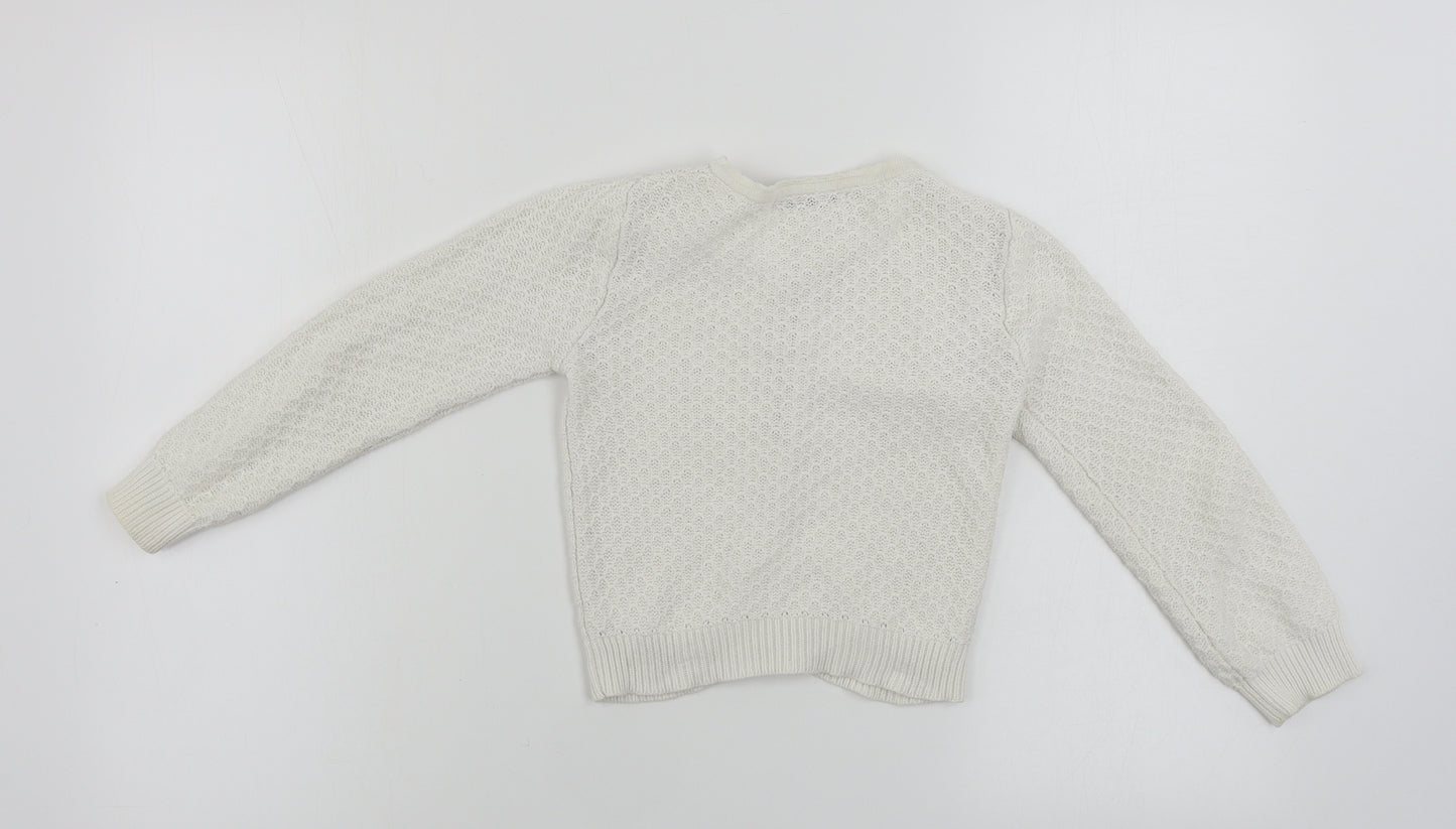 George Girls White   Cardigan Jumper Size 5-6 Years