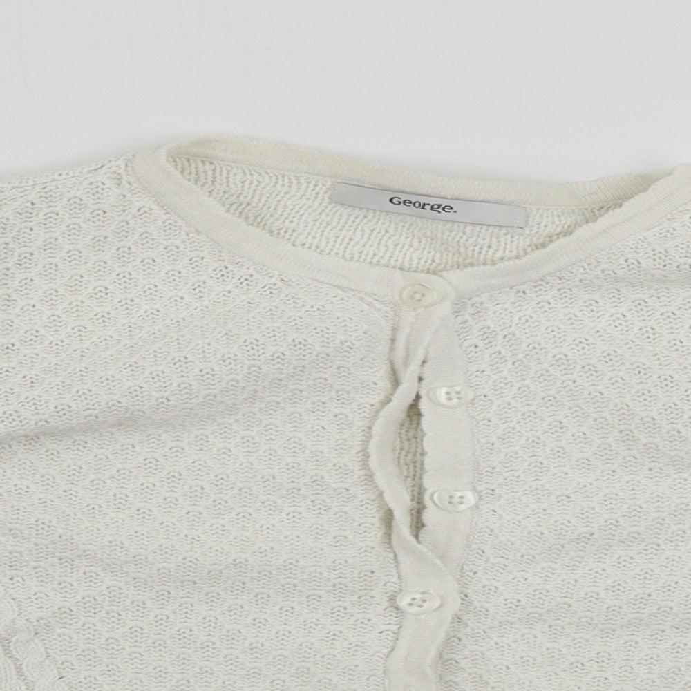 George Girls White   Cardigan Jumper Size 5-6 Years