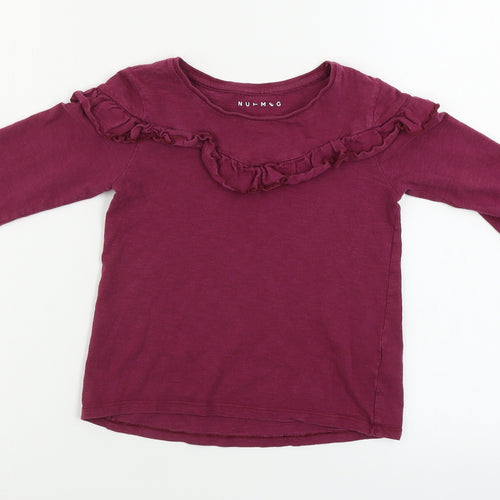 Nutmeg  Girls Purple   Basic T-Shirt Size 5-6 Years
