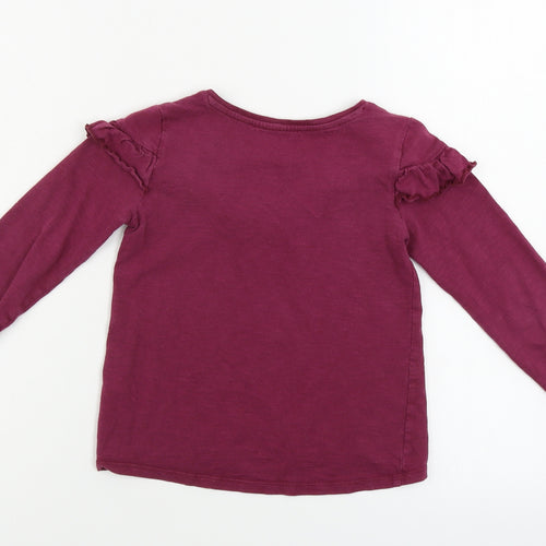 Nutmeg  Girls Purple   Basic T-Shirt Size 5-6 Years