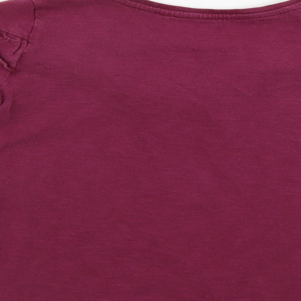 Nutmeg  Girls Purple   Basic T-Shirt Size 5-6 Years