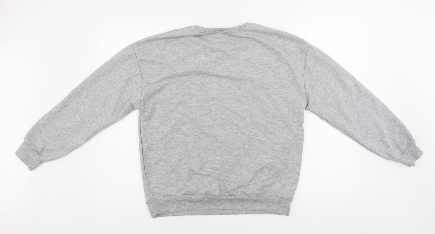 love to lounge       Womens Grey Floral  Pullover Jumper Size M