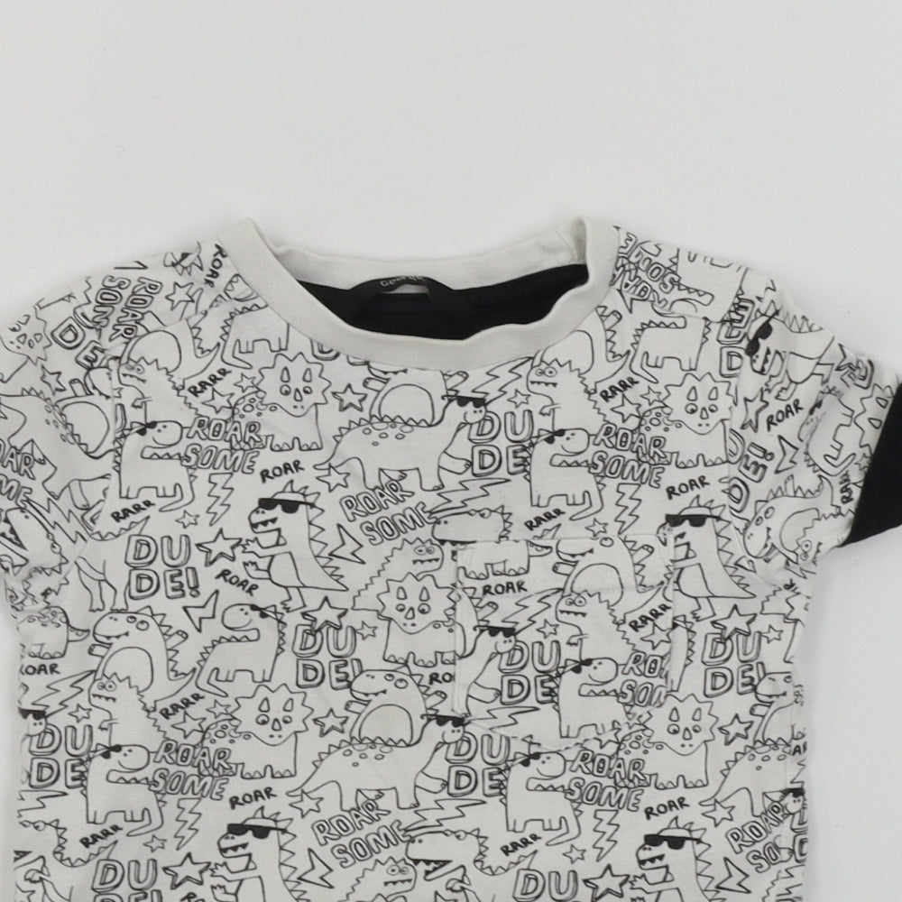 George  Boys White   Basic T-Shirt Size 2-3 Years