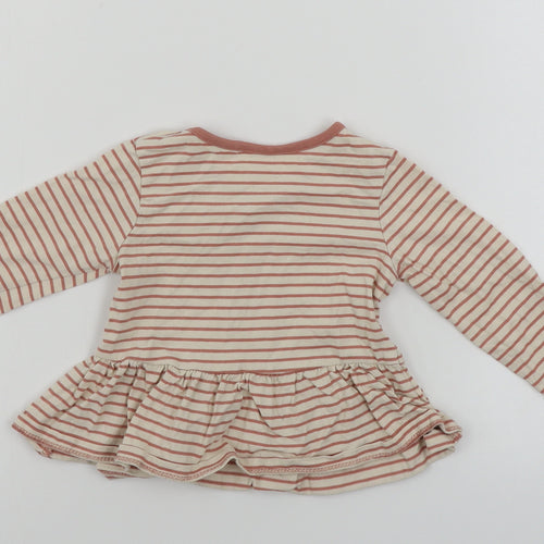 George  Girls Pink Striped  Basic T-Shirt Size 2 Years