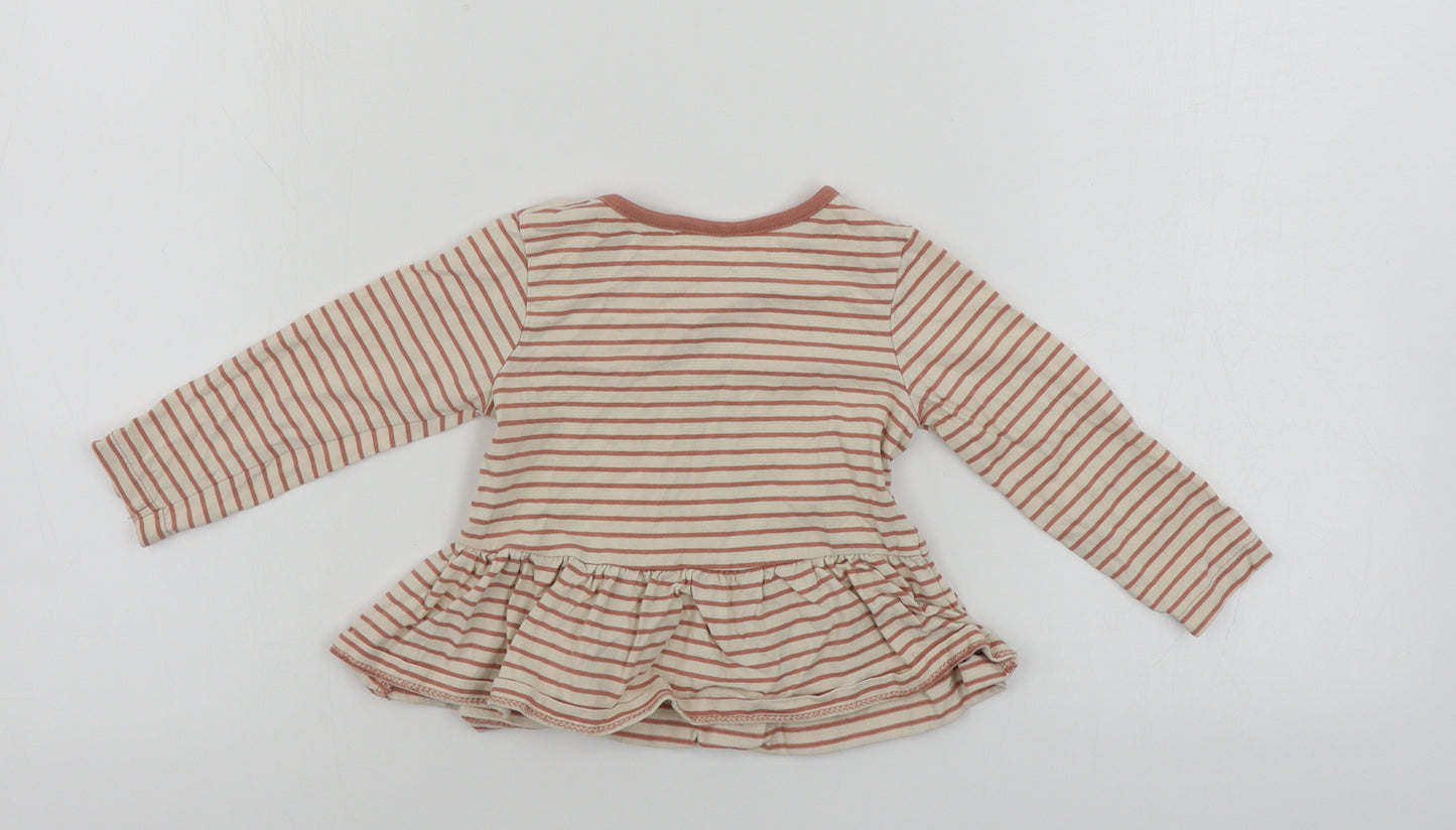 George  Girls Pink Striped  Basic T-Shirt Size 2 Years