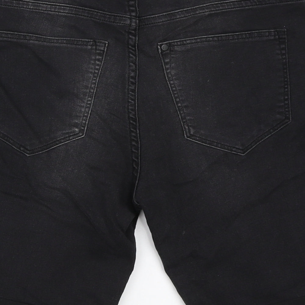 H&M Womens Black  Denim Bermuda Shorts Size 36
