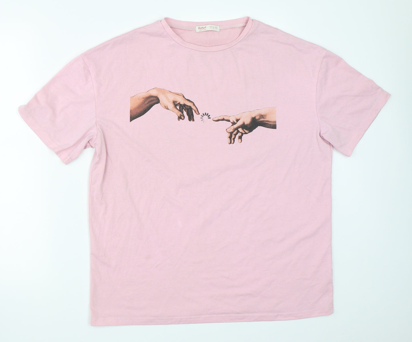 ROMWE Mens Pink    T-Shirt Size S