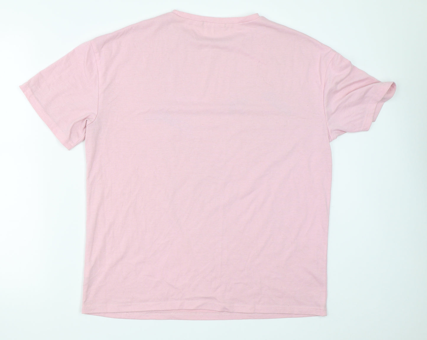 ROMWE Mens Pink    T-Shirt Size S
