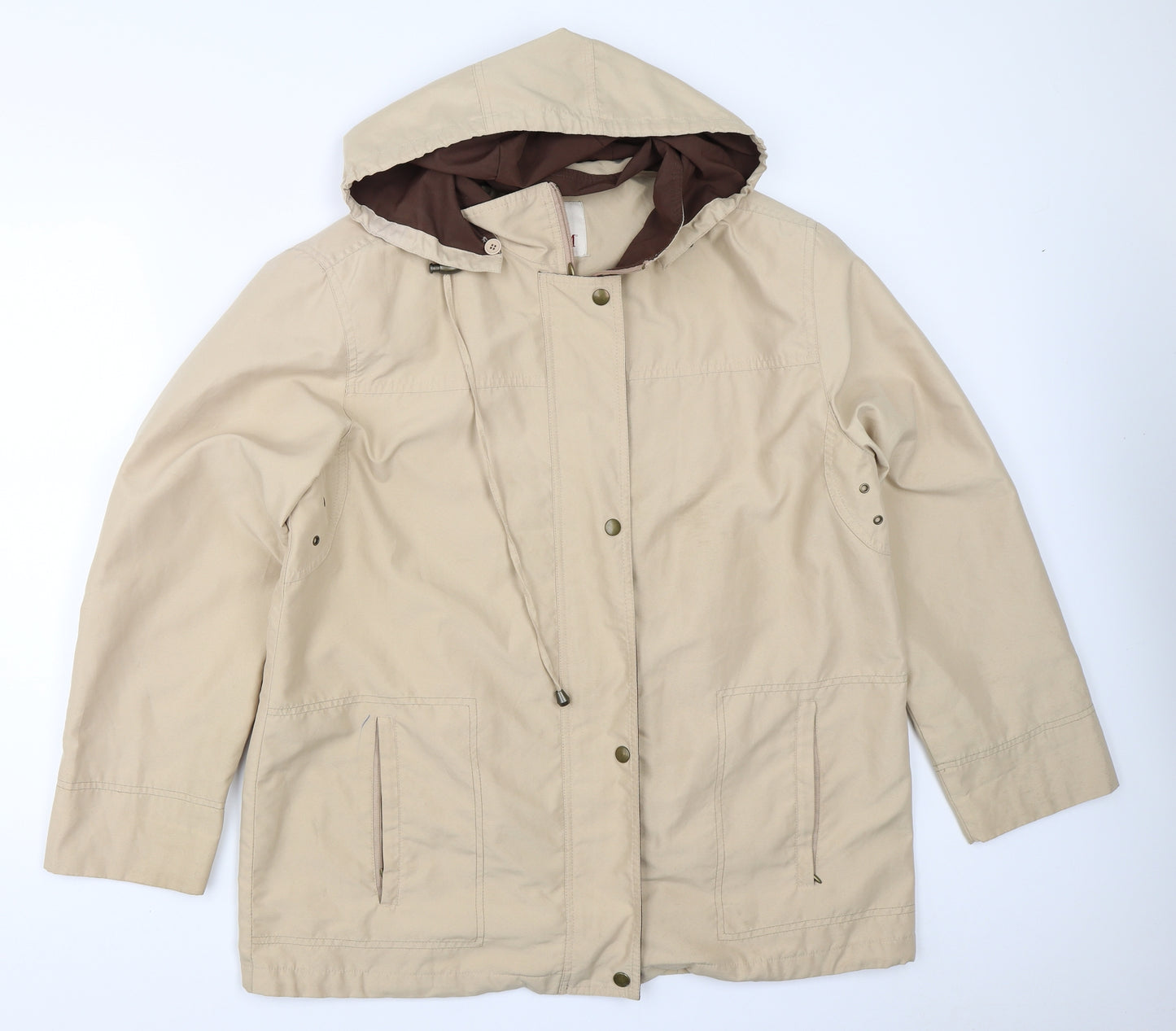 EWM Womens Beige   Overcoat Coat Size 16