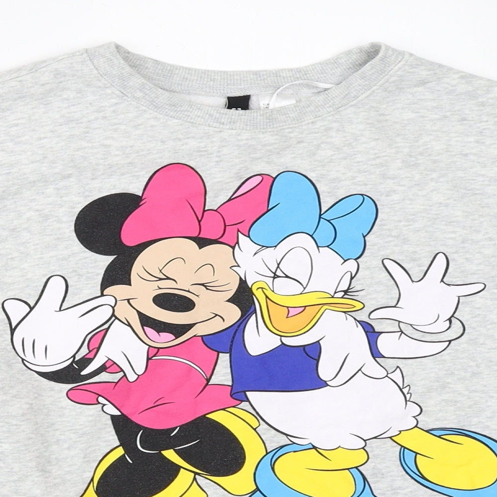 H&M Womens Grey   Pullover Sweatshirt Size S  - minnie mouse