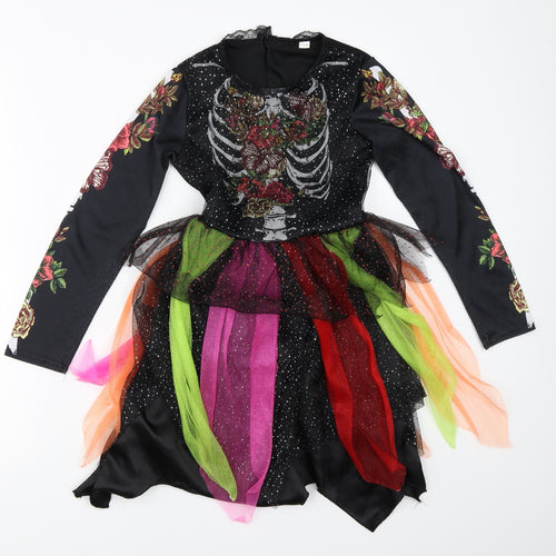 Preworn Girls Black   Tutu Dress  Size 8-9 Years  - halloween costume