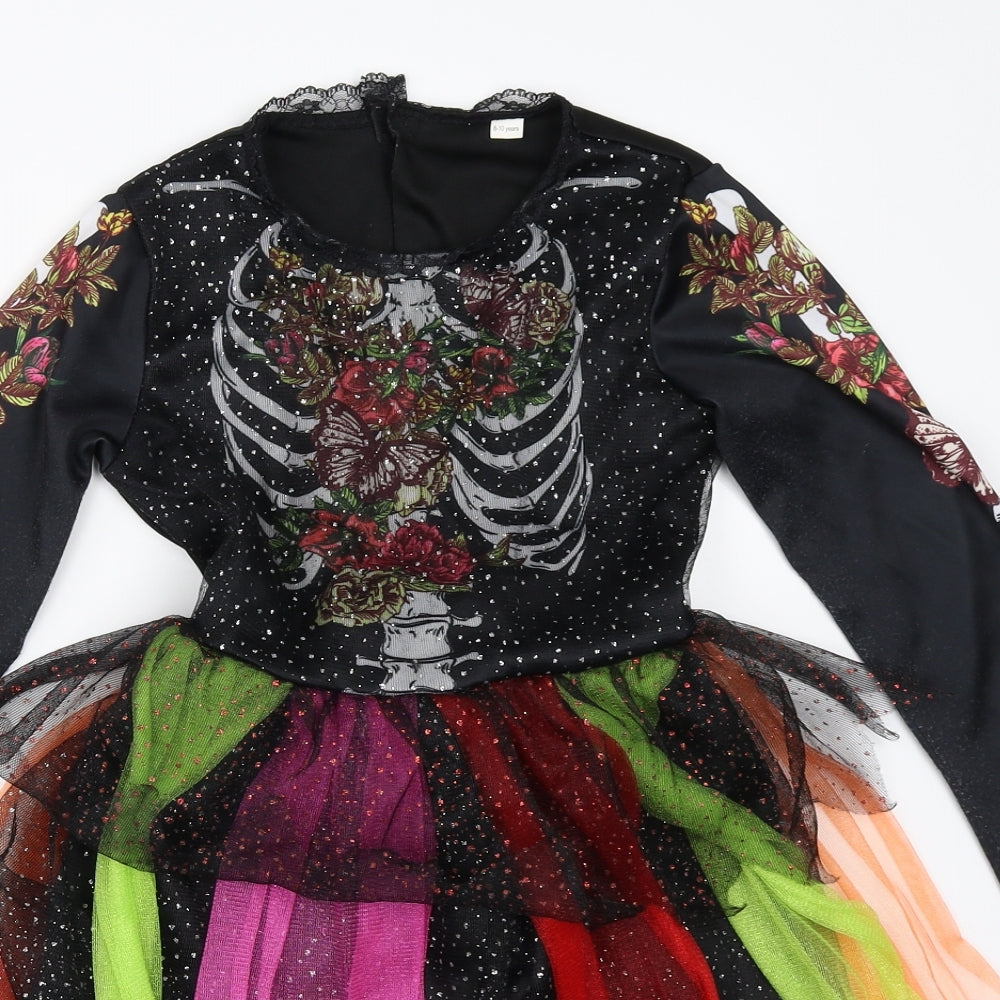 Preworn Girls Black   Tutu Dress  Size 8-9 Years  - halloween costume