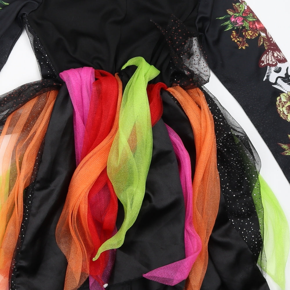 Preworn Girls Black   Tutu Dress  Size 8-9 Years  - halloween costume