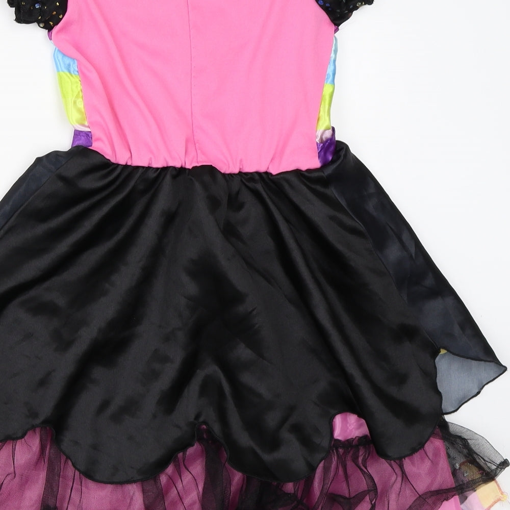 Preworn Girls Black   Tutu Dress  Size 6-7 Years  - halloween costume