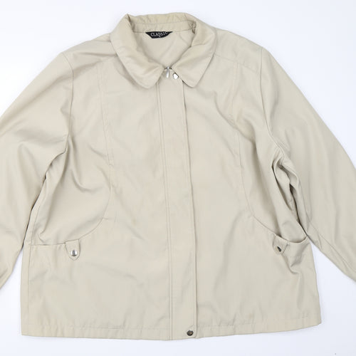 Classic Womens Beige   Overcoat Coat Size XL