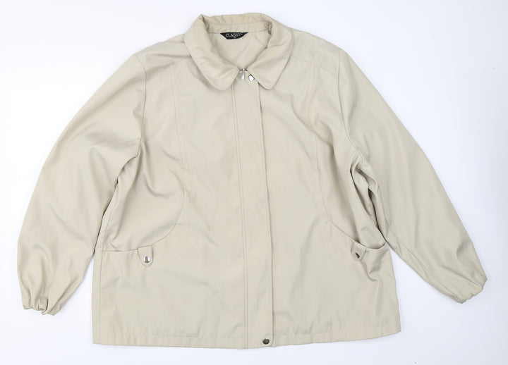 Classic Womens Beige Overcoat Coat Size XL