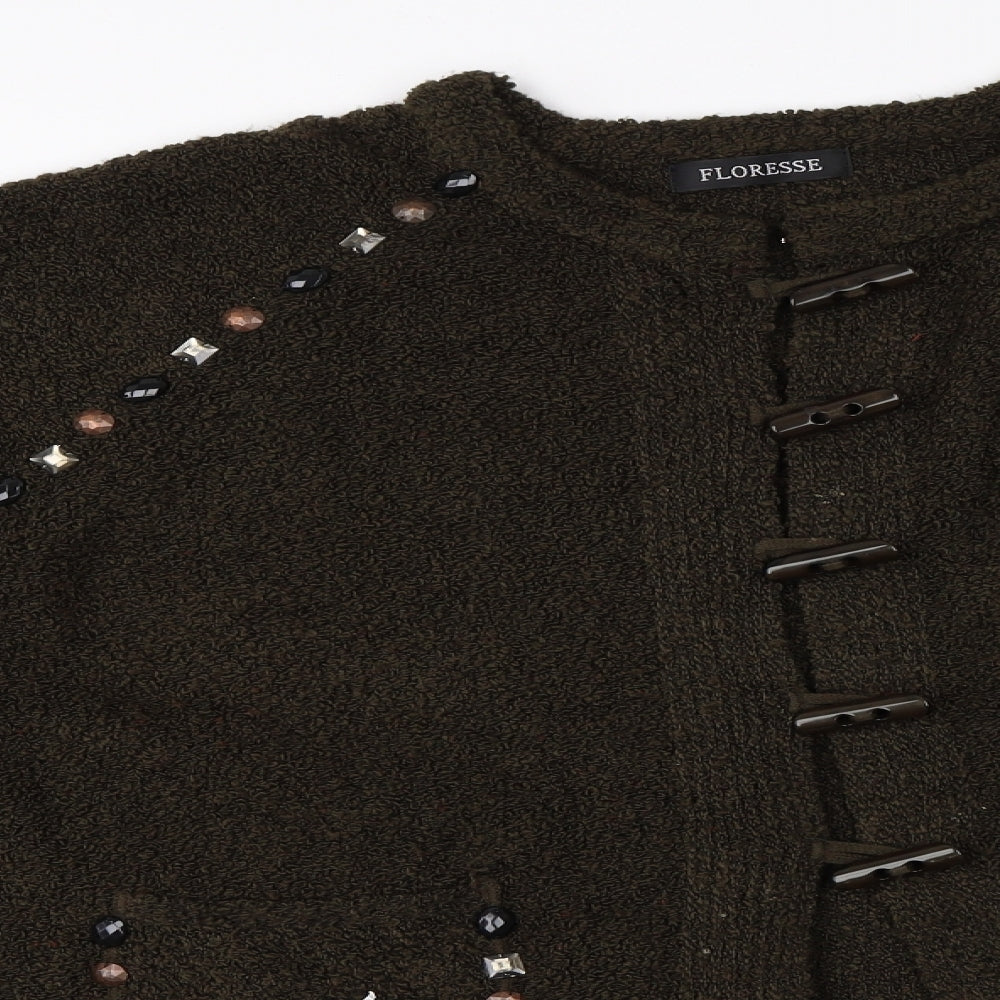 Floresse Womens Green   Cardigan Jumper One Size