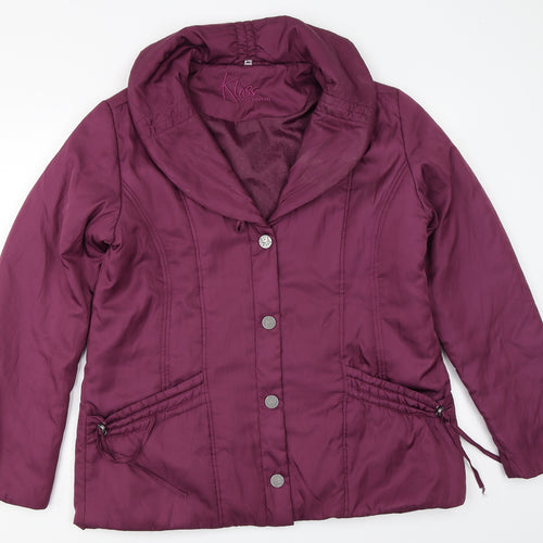 Klass Womens Purple   Overcoat Coat Size M