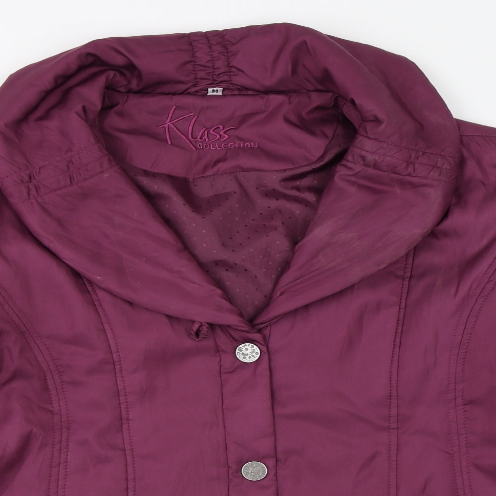 Klass Womens Purple   Overcoat Coat Size M